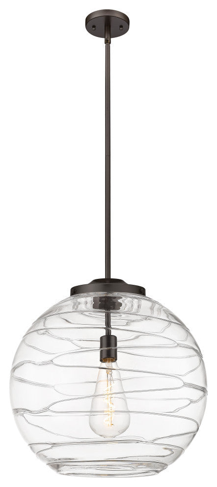 Deco Swirl Pendant, Oil Rubbed Bronze, Clear Deco Swirl, Clear Deco Swirl