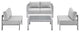 Shore Sunbrella Fabric Outdoor Patio Aluminum 4 Piece Set Silver Gray