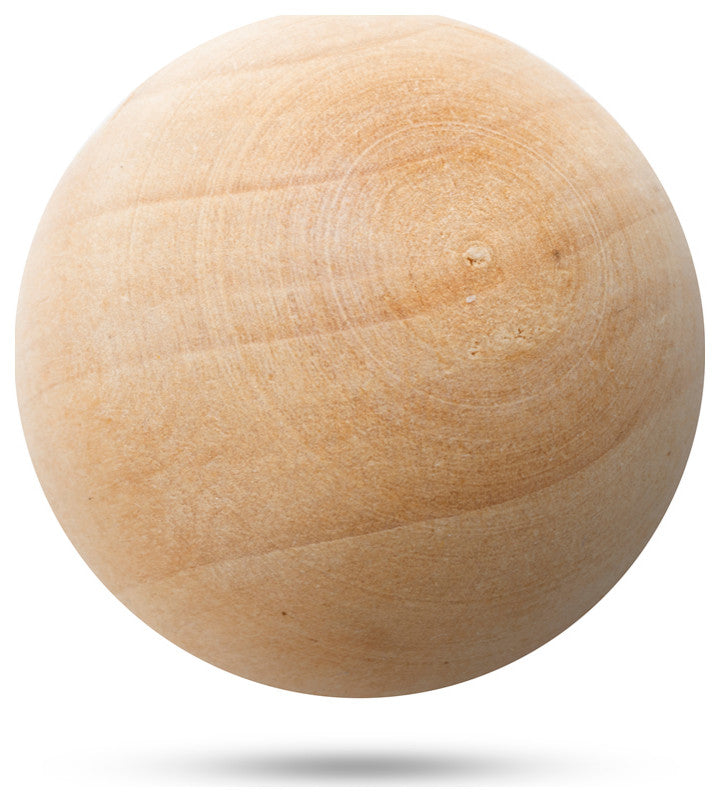 2 PCS Wood Ball Natural Round Unfinished Wood Sphere Crafts Wooden Balls