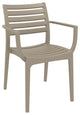 Artemis Resin Rectangle Dining Set With 6 Arm Chairs, Taupe