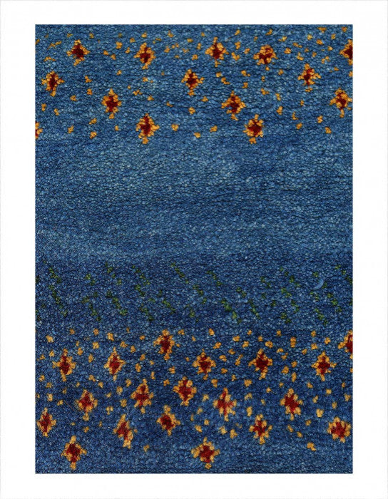 Navy Blue Persian Hand Knotted Gabbeh 2'2"x2'9"
