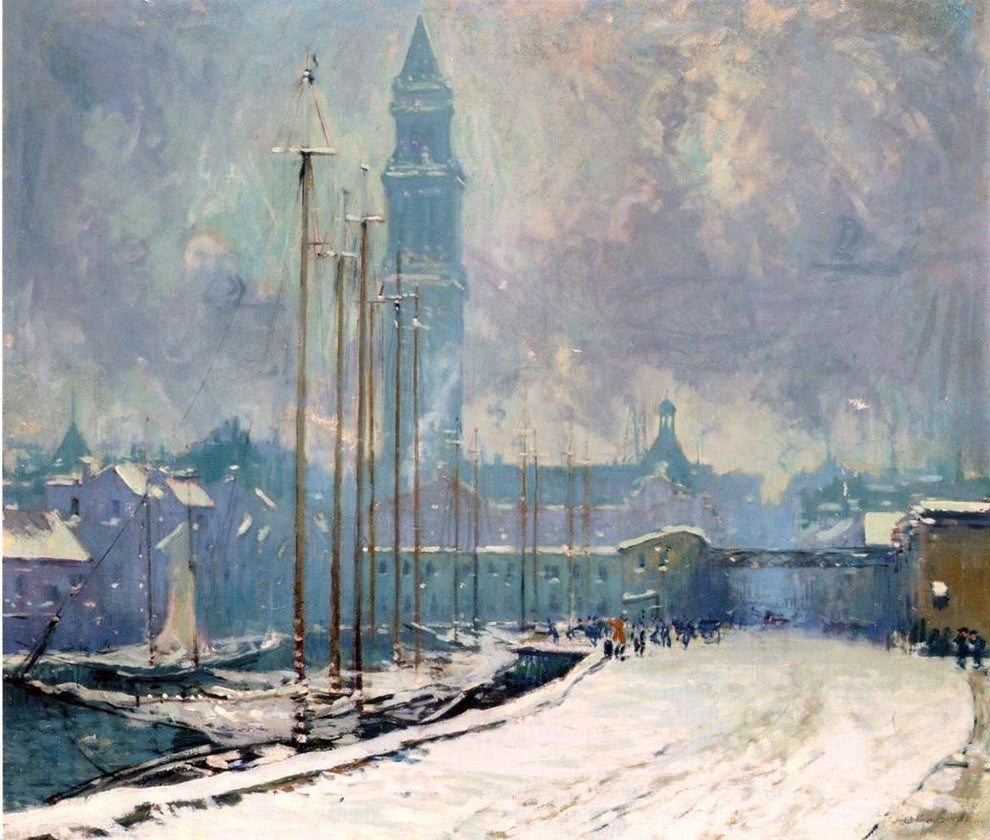 Arthur Clifton Goodwin Customs House Tower  T-Wharf Gallery Wrapped Canvas Print