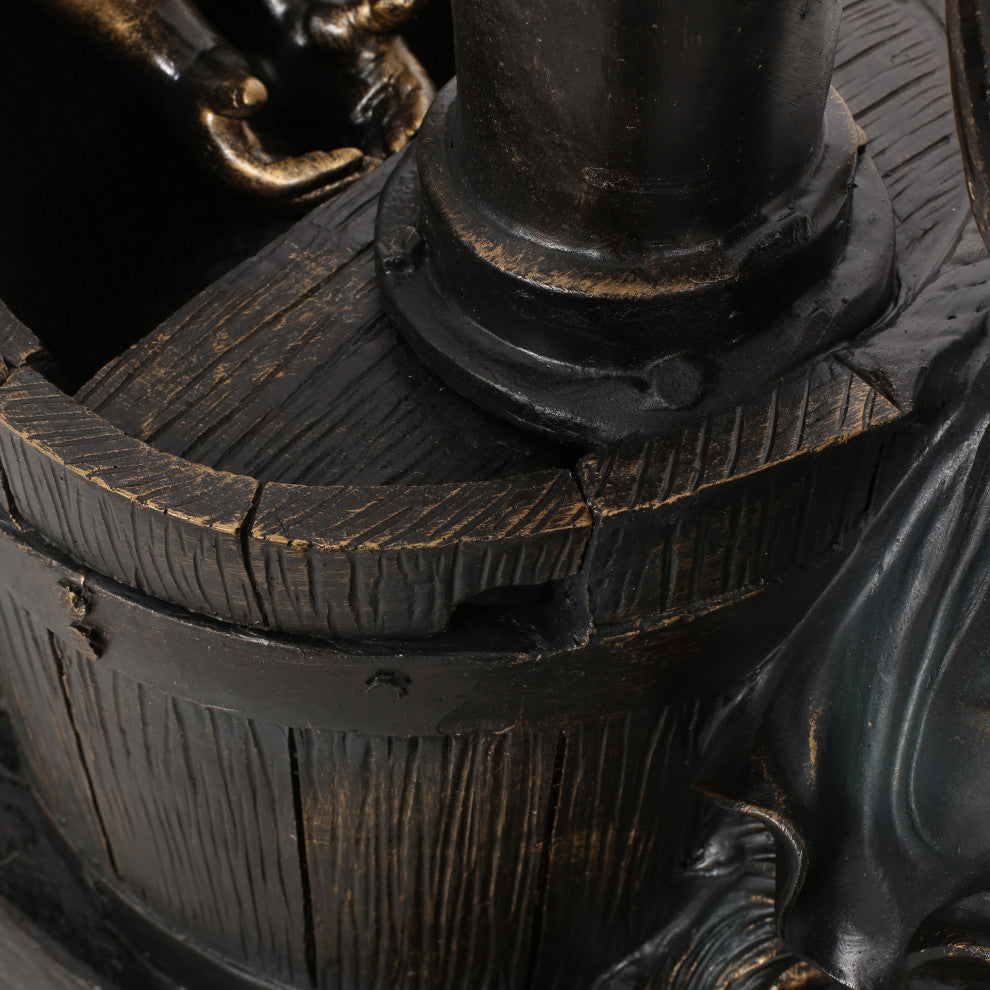 Rayle Outdoor Children at Water Pump Fountain, Dark Brown