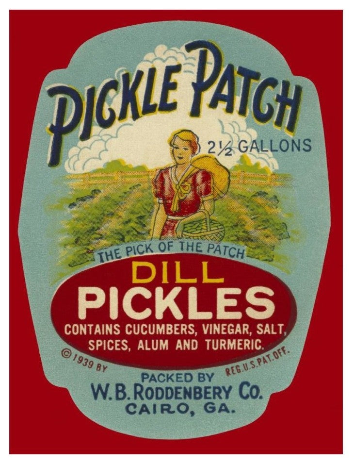 "Pickle Patch Dill Pickles" Digital Paper Print by Retrolabel, 19"x24"