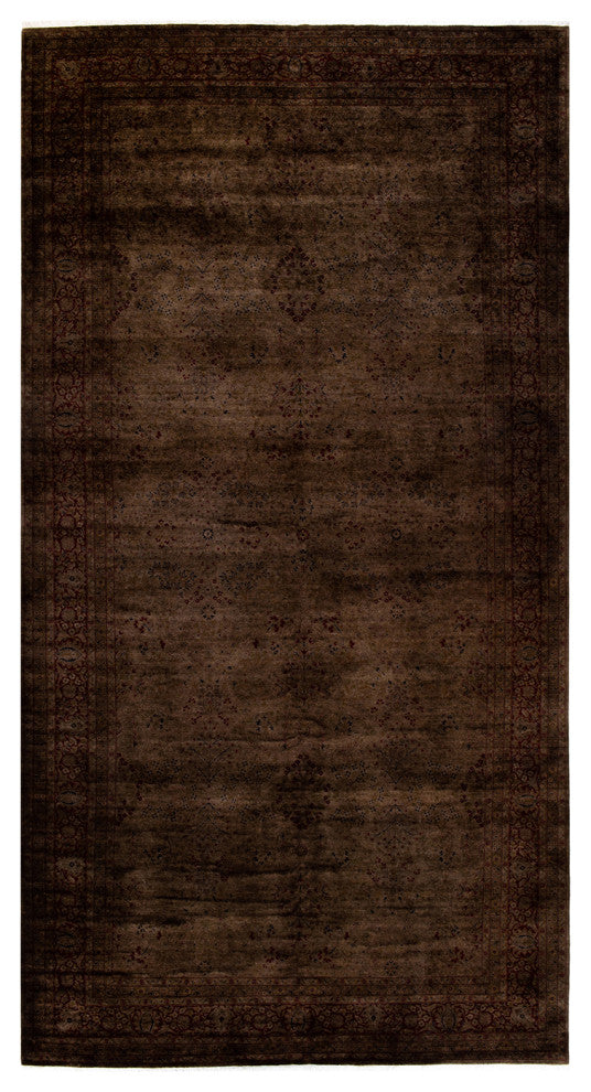 Fine Vibrance, One-of-a-Kind Hand-Knotted Area Rug Brown, 8' 3" x 16' 0"