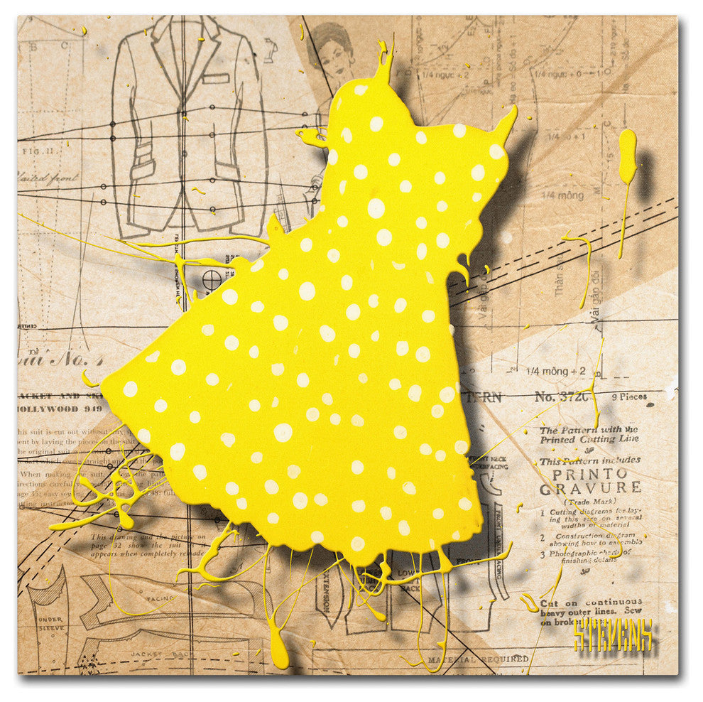 'White on Yellow' Canvas Art by Roderick Stevens