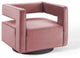 Booth Performance Velvet Swivel Armchair - Dusty Rose