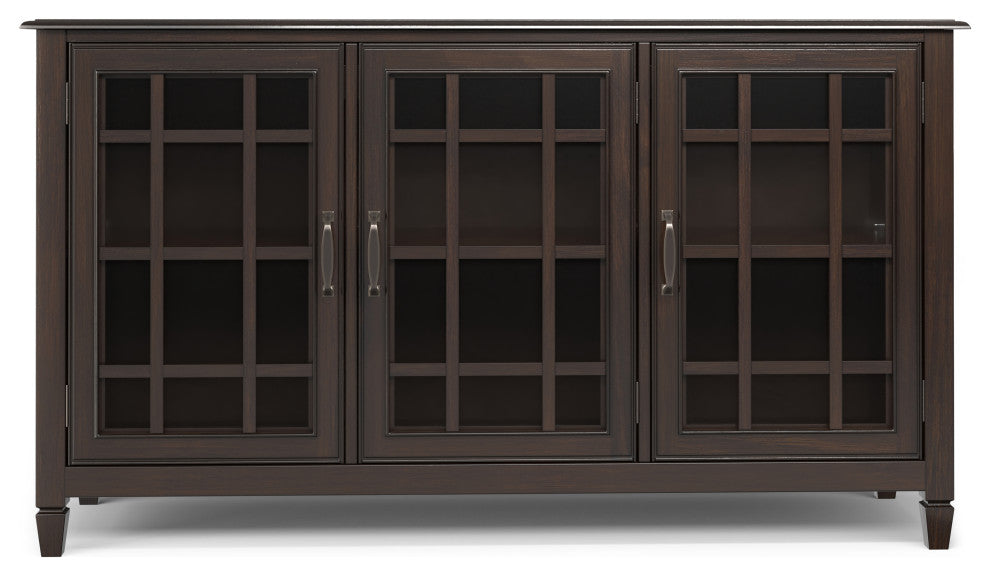 Connaught SOLID WOOD Wide Storage Cabinet Buffet, Chestnut Brown