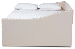 Elianna Fabric Upholstered Daybed, Beige, Queen