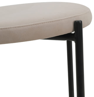 LeisureMod Euston Wicker Bar Stool With Black Steel Frame and Footrest, Beige