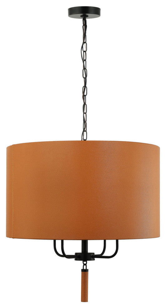 Secret Agent 4-Lt Pendant - Black/Camel Leather