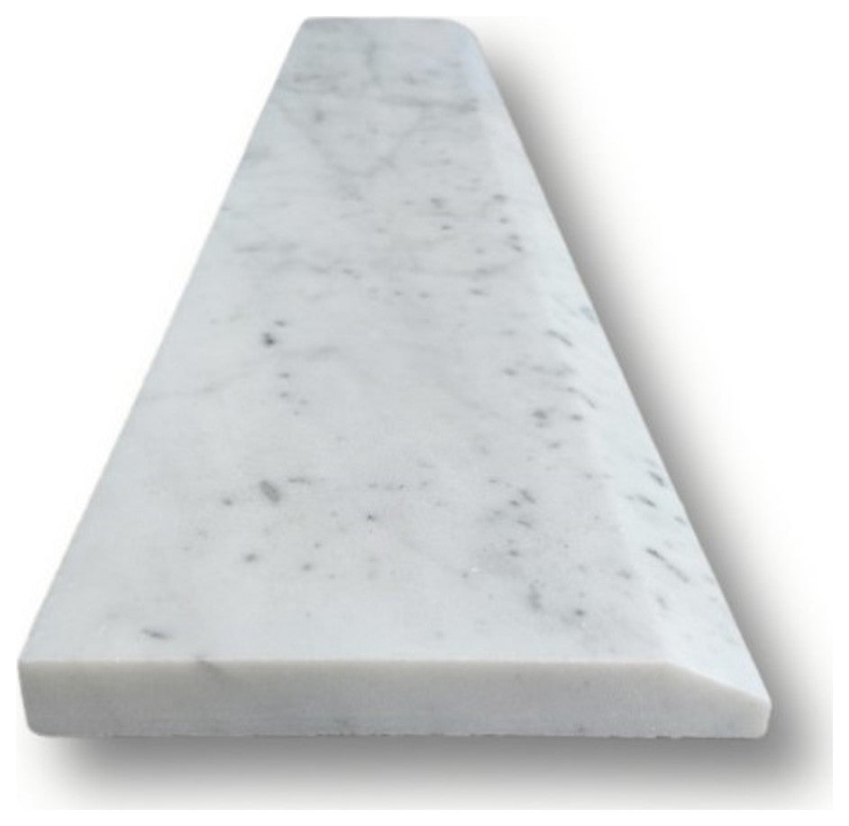 Carrara White Marble Transition Saddle Threshold Beveled Tile Honed, 1 piece