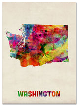 'Washington Map' Canvas Art by Michael Tompsett