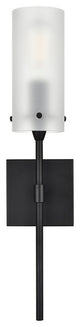 Effimero 1-Light Wall Vanity Corridor Sconce, Black With Frosted Glass