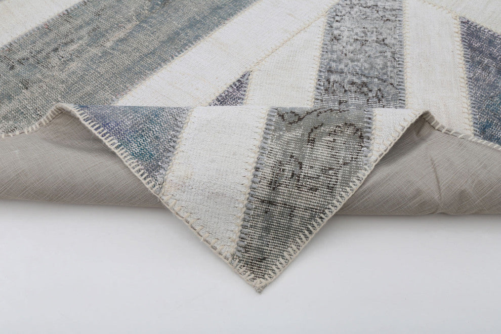 Rug N Carpet - Handmade Oriental 6' 7'' x 9' 10'' Flag Patchwork Rug