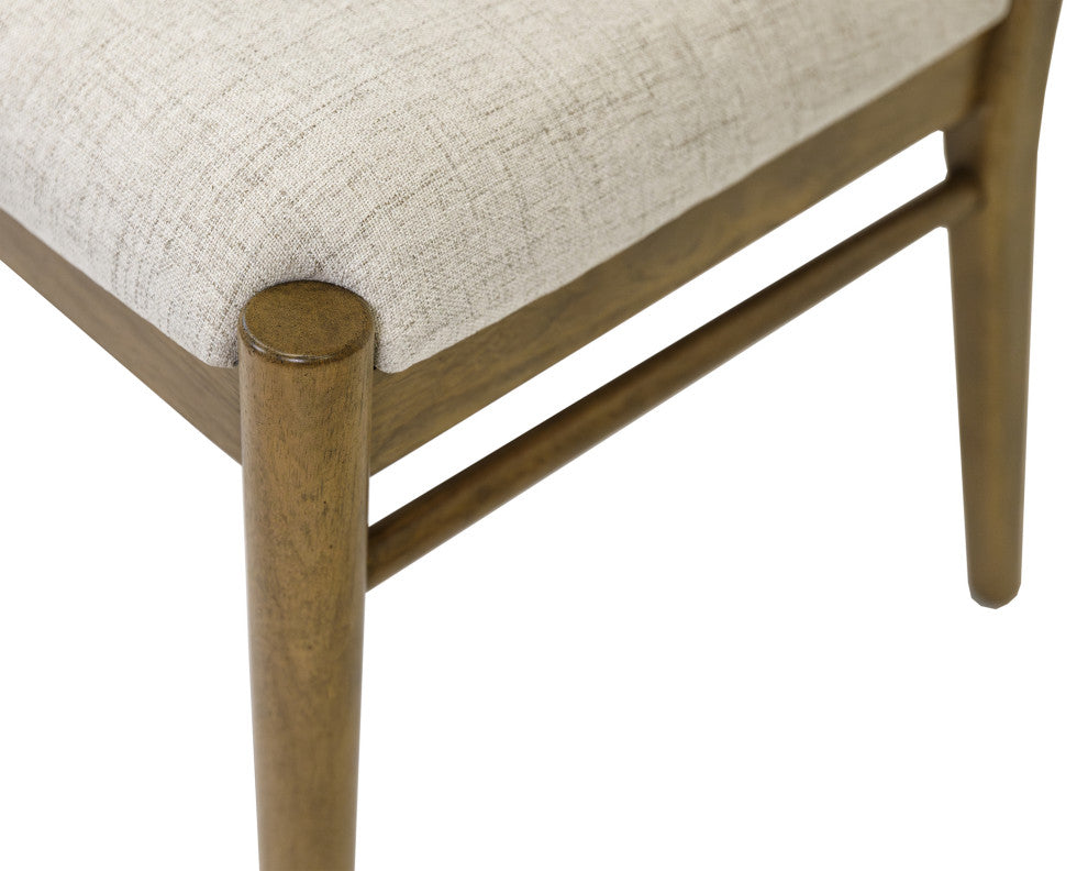 Two Wood Modern Slat Back Chairs, Set of 2, Brown