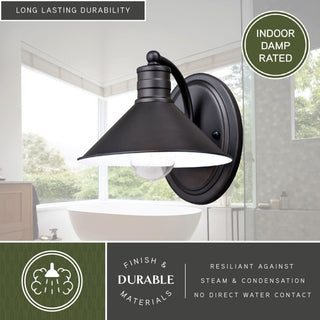 Akron 1-Light Vanity Oil Rubbed Bronze and Matte White