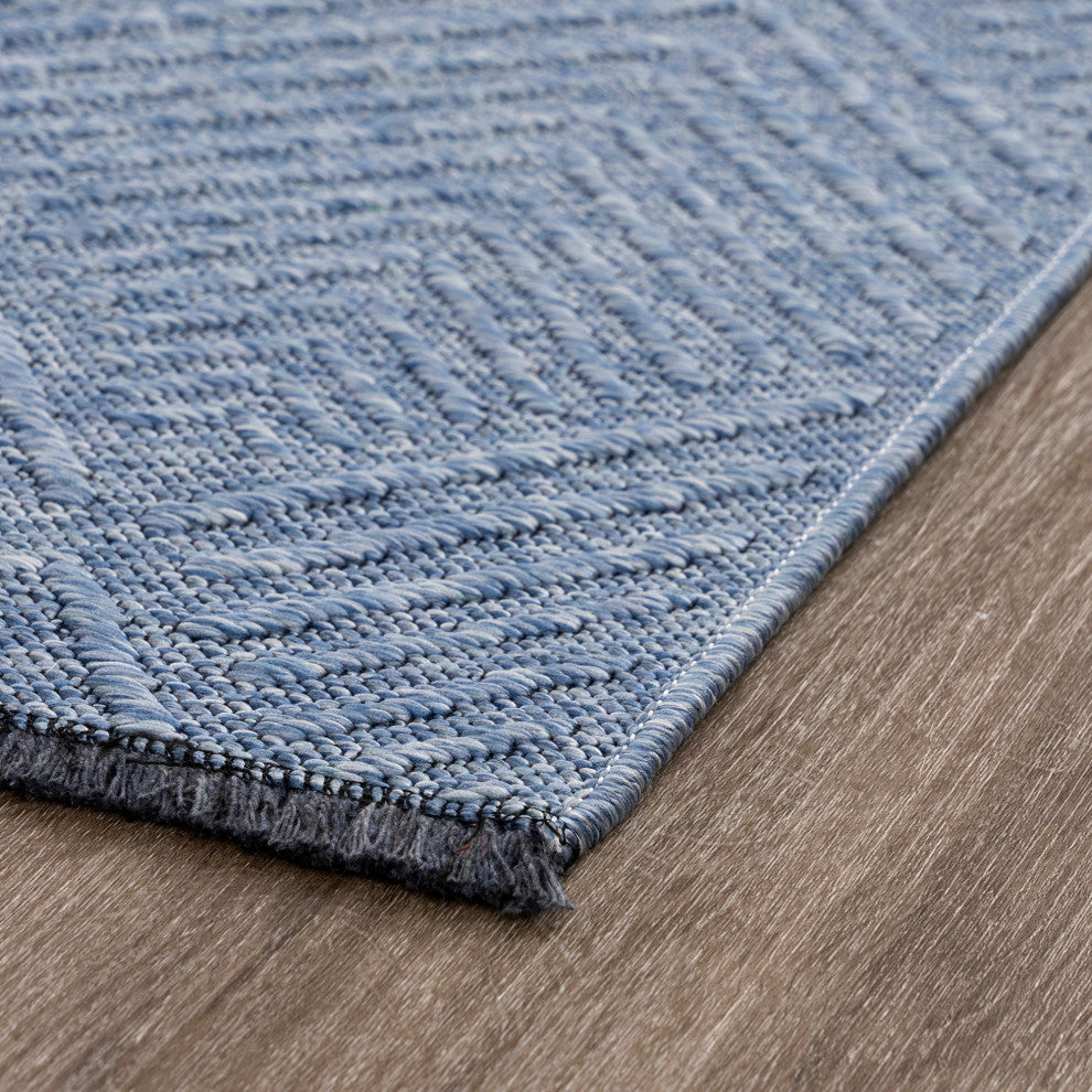 Alice Transitional Diamond Blue Azure Blue Indoor Rectangle Area Rug 8x10