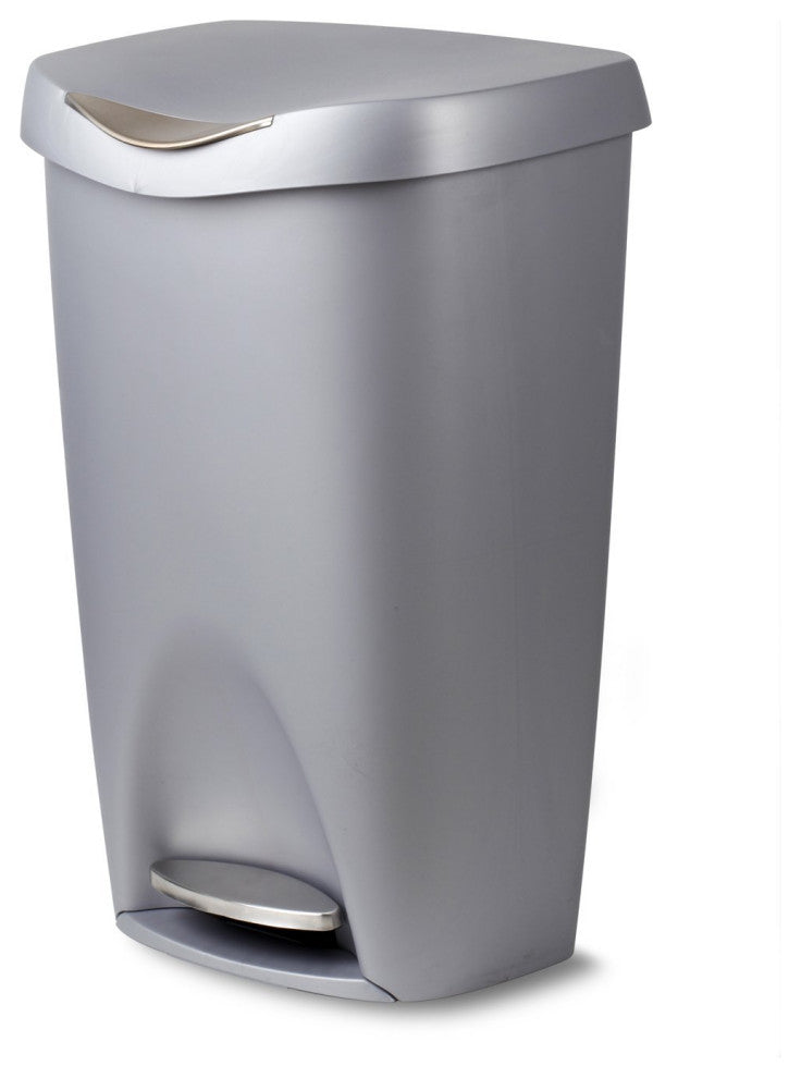 Umbra 084200-410 Brim Step Waste Can Nickel, 50 L Capacity