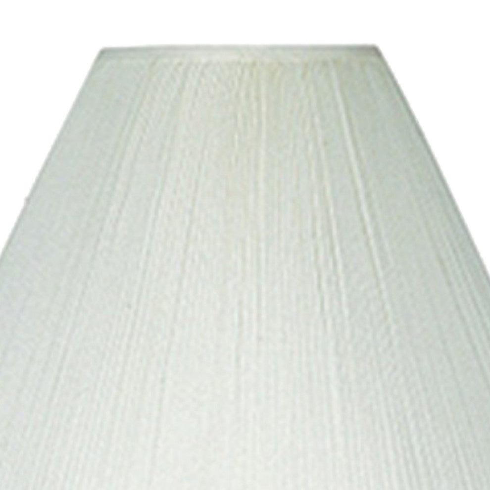 Benzara BM240907 Stalk Design Metal Floor Lamp With Fabric Pleated Shade, Cream