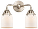 Small Bell Bath Vanity Light, Brushed Satin Nickel, Matte White, Matte White
