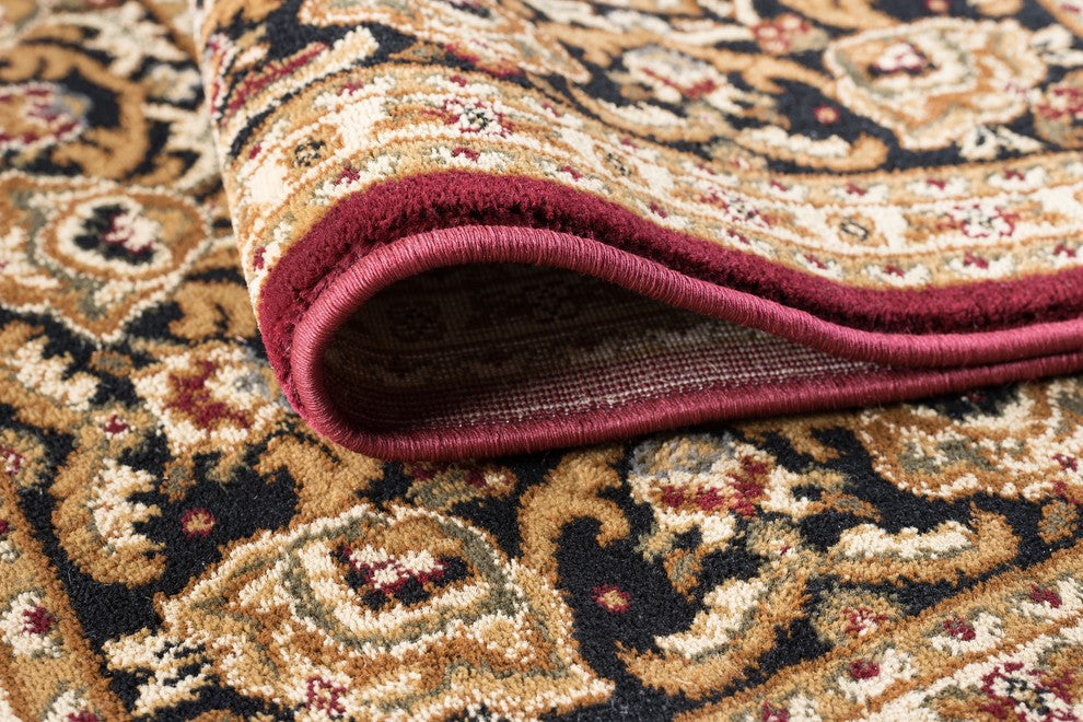 Princeton Traditional Oriental Red Oval Area Rug, 5'x7' Oval