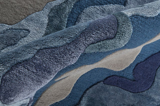 Arwyn Transitional Abstract, Gray/Taupe/Blue, 10'x14' Area Rug