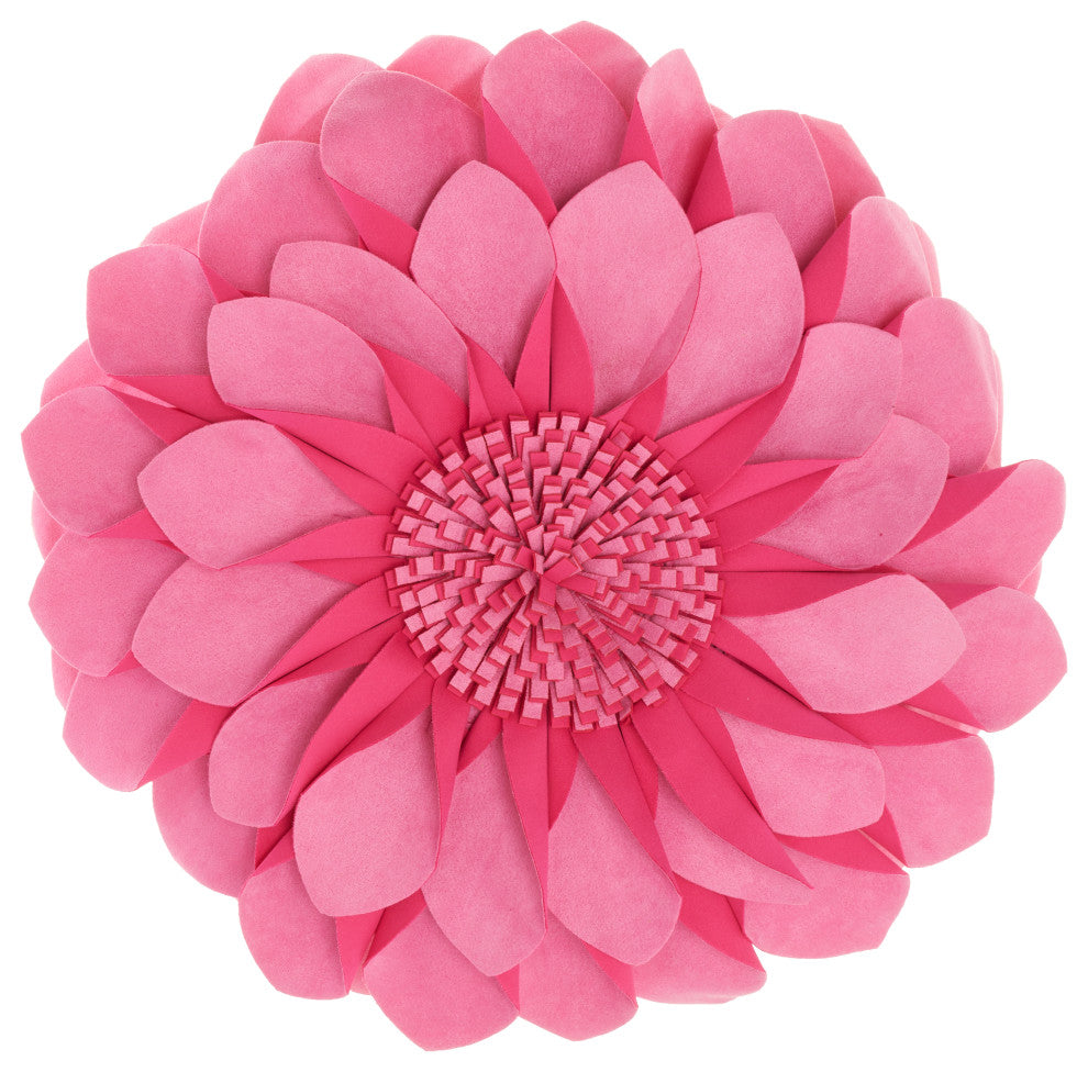 Mina Victory L0374 Throw Pillow, Pink, 14" x 14" Round