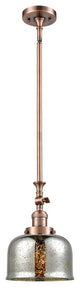 1-Light Large Bell 8" Pendant, Antique Copper, Glass: Silver Mercury