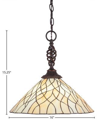 Elegante 1-Light Pendant, Dark Granite/Sandhill Art