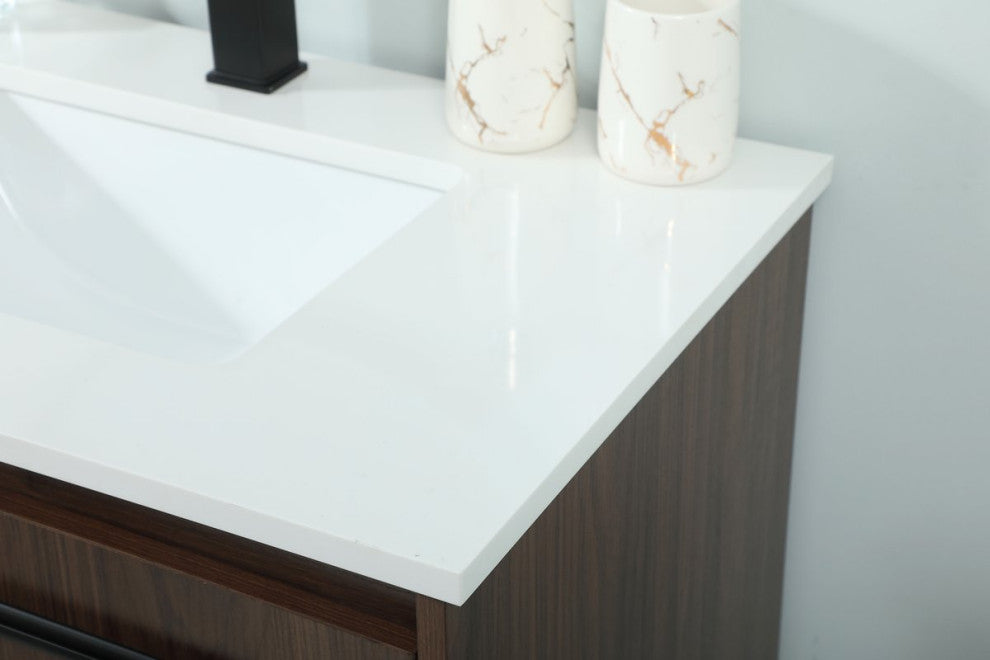 Sue 30" Single Bathroom Vanity, Walnut
