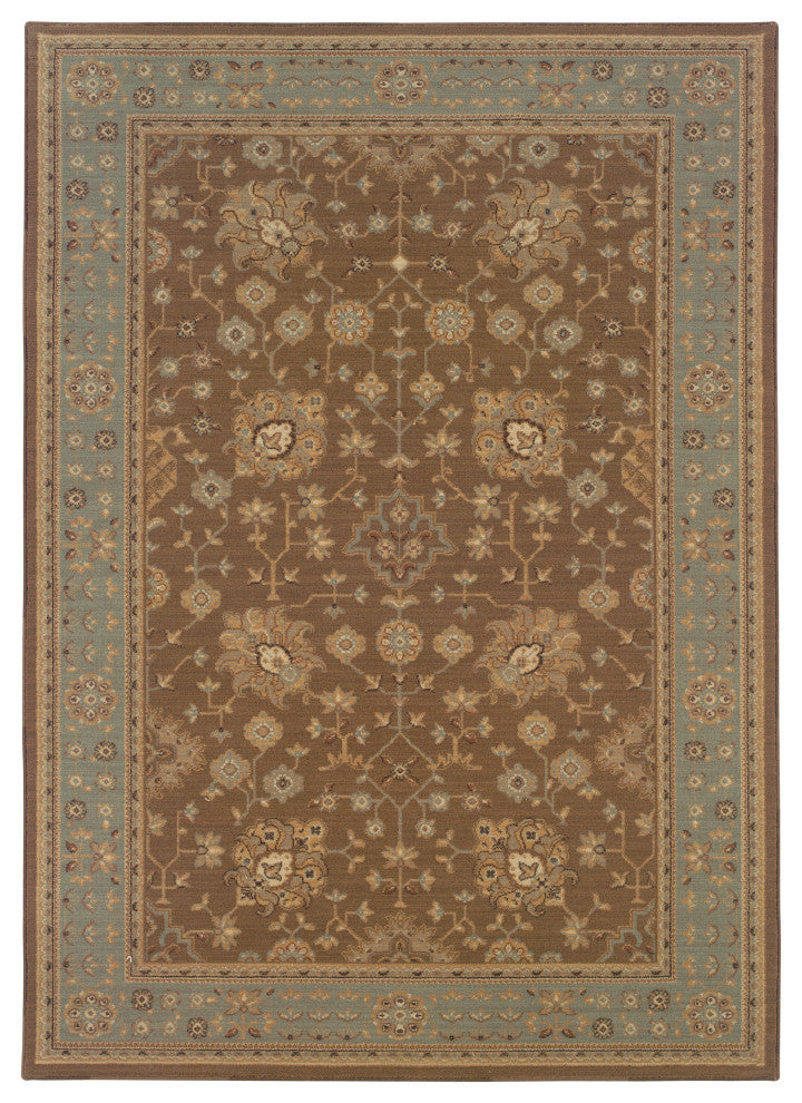 Oriental Weavers Nadira Collection Tan/Blue Oriental Indoor Area Rug 4'X5'9"