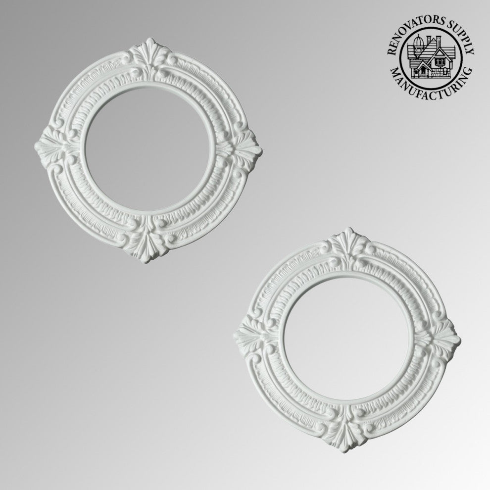 Recessed Urethane Ceiling Medallion Trim White 6" ID x 10" OD Pack of 2