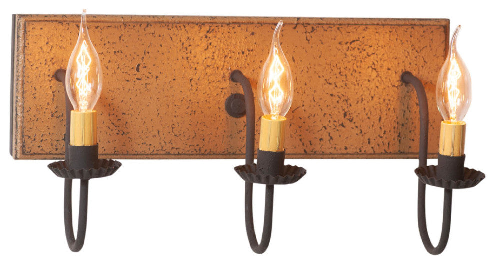 Irvins Country Tinware 3 Light Vanity Light in Pearwood