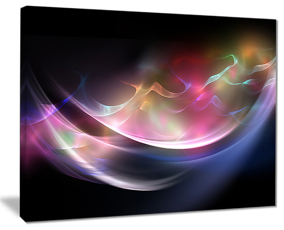 "3D Pink Blue Glowing Light" Abstract Digital Art Canvas Print
