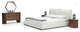 Modrest Patrick Modern White Leather Bed, Eastern King
