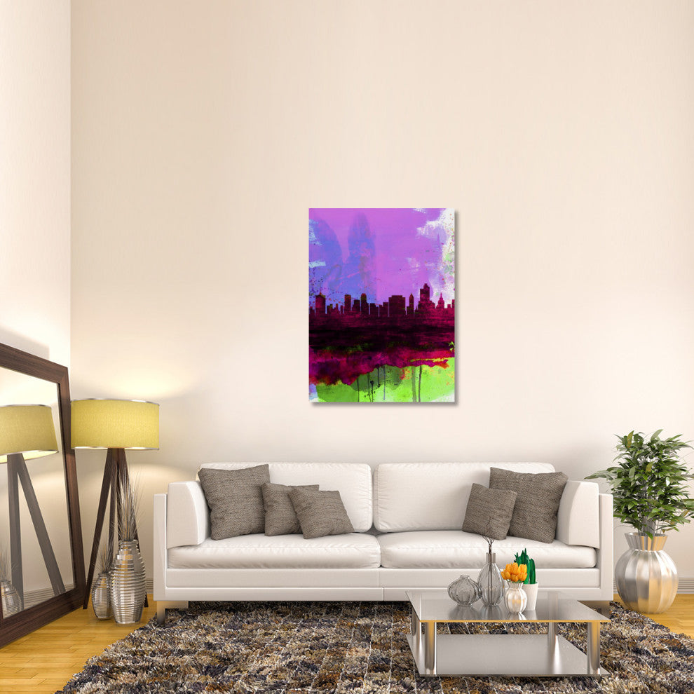 "Tulsa Watercolor Skyline 2" Fine Art Print