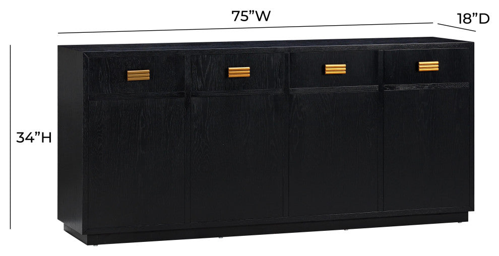 Aria Oak Buffet, Black
