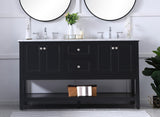 Home Living 60" Double Sink Bathroom Vanity Set, Black