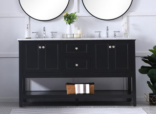 Home Living 60" Double Sink Bathroom Vanity Set, Black