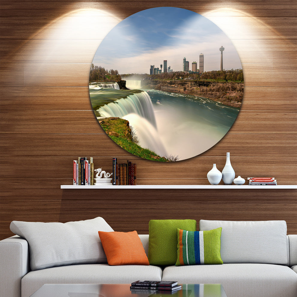 American Falls At Niagara Falls, Round Wall Art Landscape, 36"