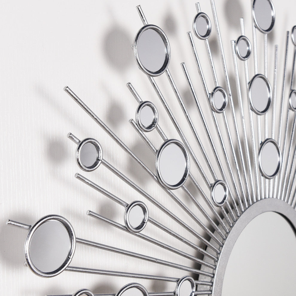 "Milkyway" Bling Round Wall Mirror, Bathroom Mirror, Vanity Mirror 36"x36"
