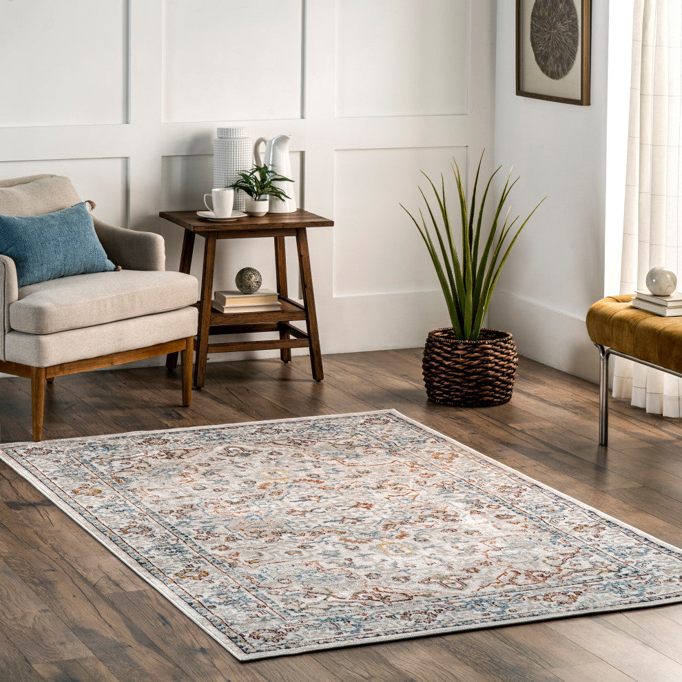 Nuloom Cady Machine Washable Transitional Area Rug, Beige 5'x7'6"