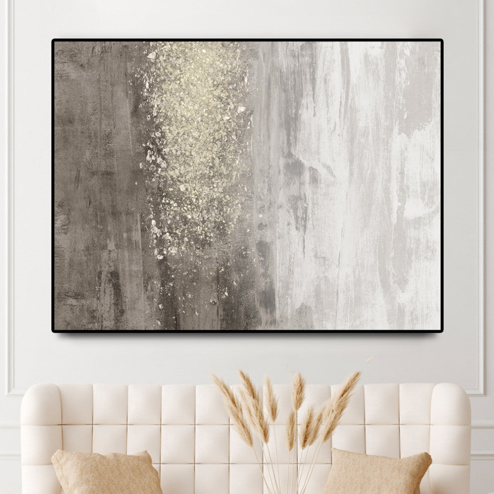 "Glitter Rain II" Oversized Framed Canvas, 60" x 40"