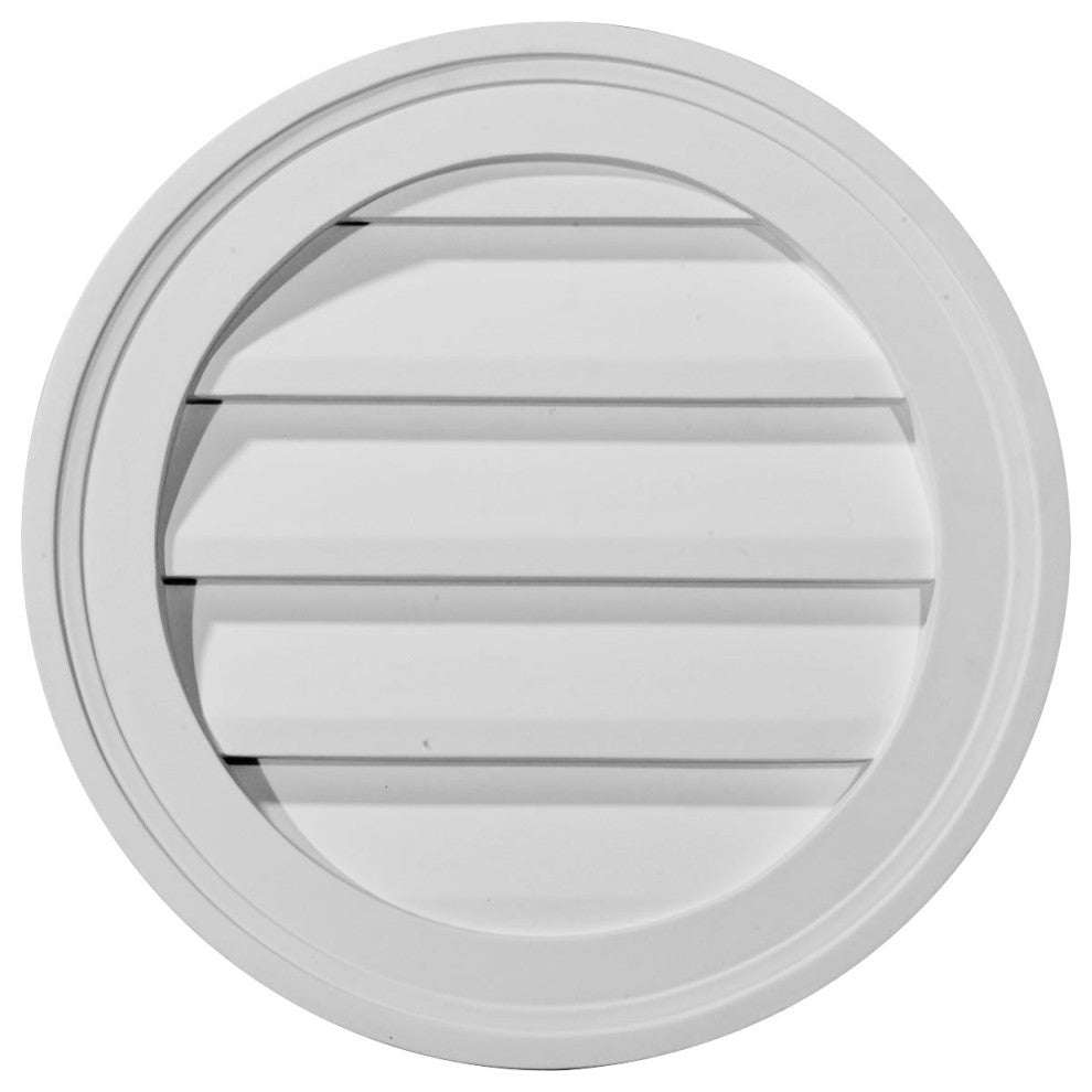 12"W x 12"H Round Gable Vent Louver, Functional