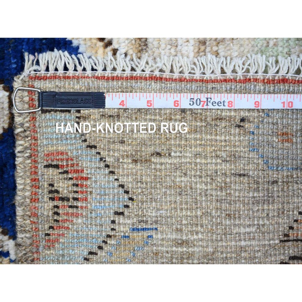 Tan Anatolian Village Inspired Design Wool Hand Knotted Runner Rug 2'10"x9'7"