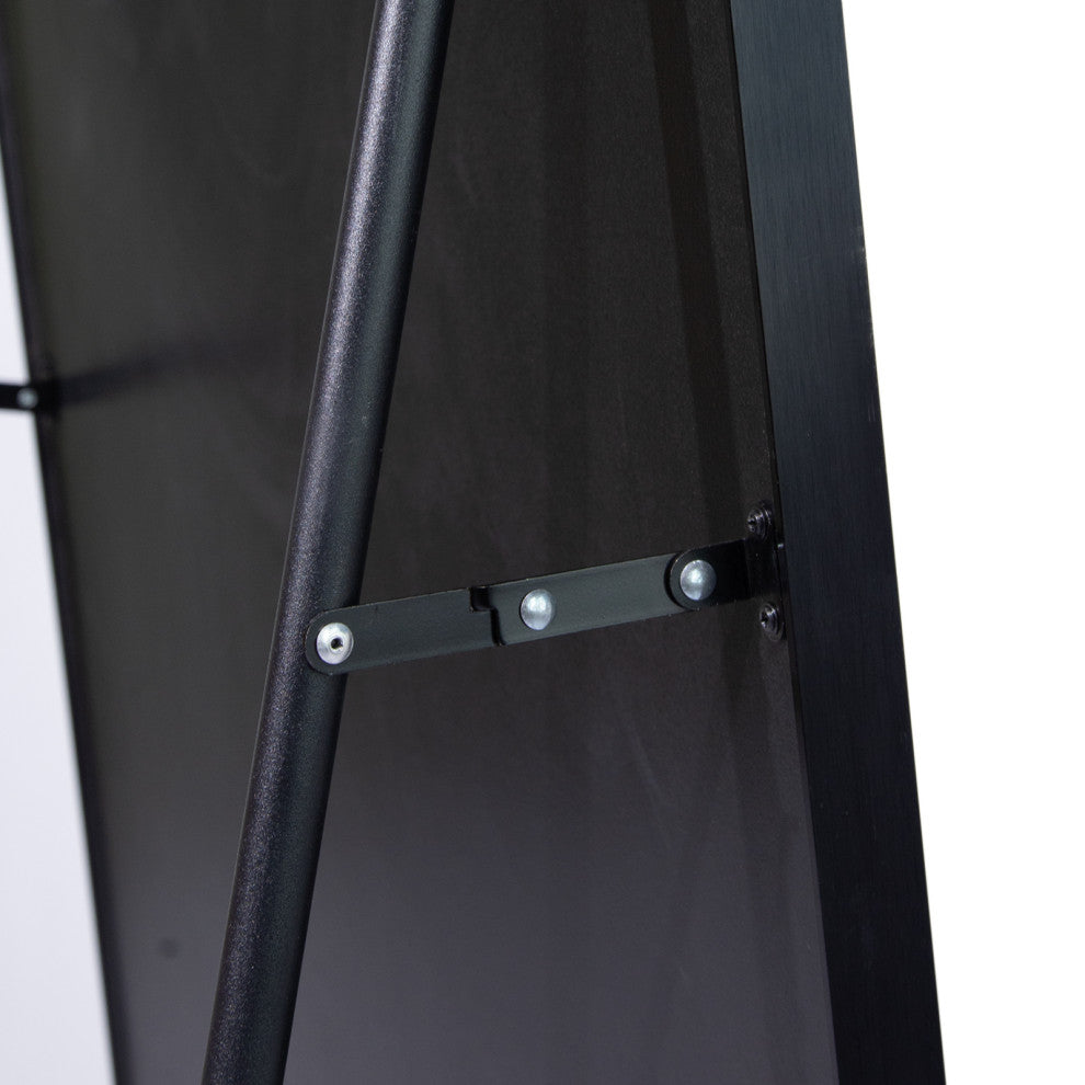 63" x 20" Metal Framed Freestanding Full Length Mirror, Black, 20" X 63"