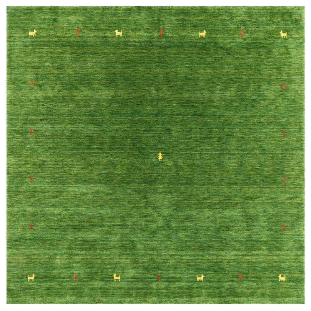 8' Square Persian Gabbeh Hand-Knotted Rug - Q4298