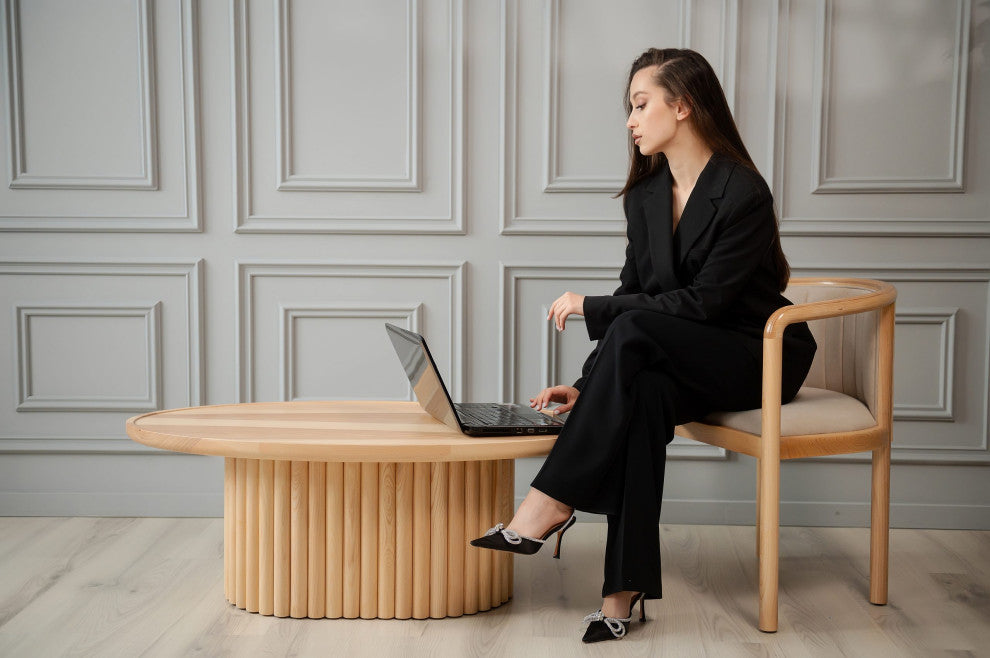 Alton Dining Chair, Ash Wood, Beige Material