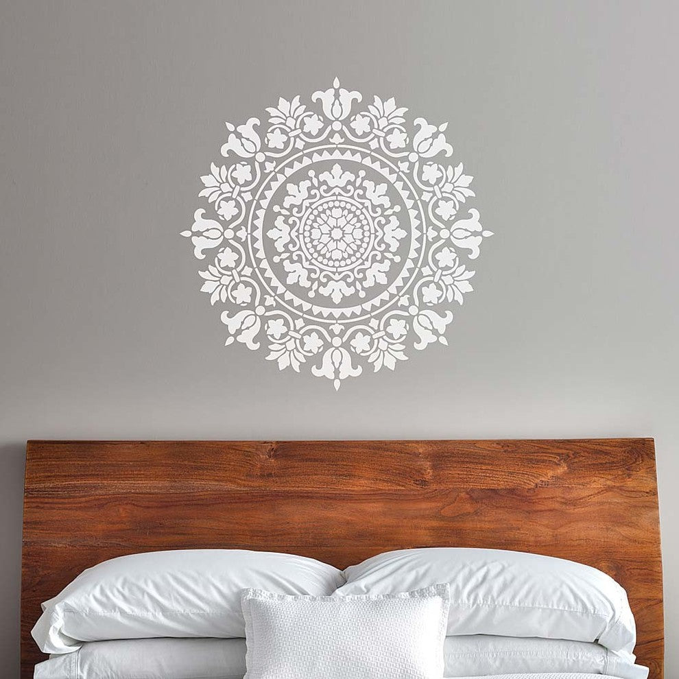 Mandala Stencil Gratitude, Stencils For Easy DIY Home Decor, 24"